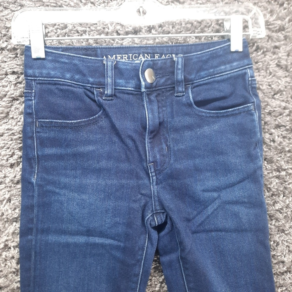 American Eagle Jeans Women 00 Blue Hi-Rise Jegging Stretch Ladies Pants Skinny